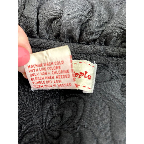 Toffee Apple Dress Coat Womens XXL Black Floral Button Up Jacket Pockets Unlined - Picture 4 of 12